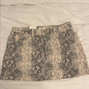 Cotton On Black and Cream Snake Print Mini Skirt